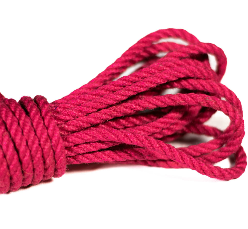 Pink jute rope · 5mm double-ply (treated)